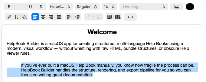 Indentation controls in the editor