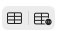 Table controls in the editor toolbar