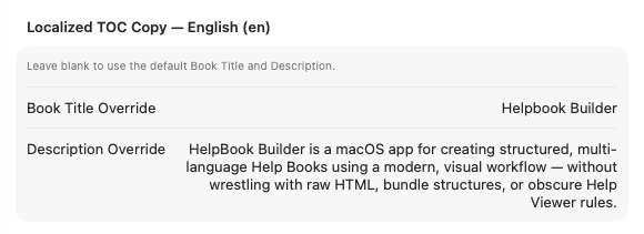 Localized header and description overrides
